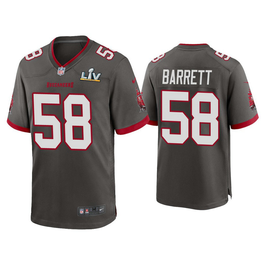 2021 Tampa Bay Buccaneers #58 Shaquil Barrett Pewter Super Bowl LIV Pewter Game Jersey