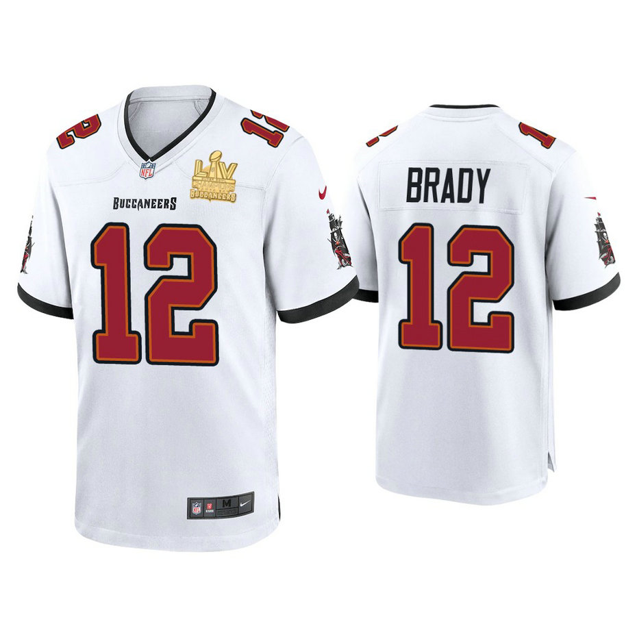 2021 Tampa Bay Buccaneers #12 Tom Brady White Super Bowl LIV Champions White Game Jersey