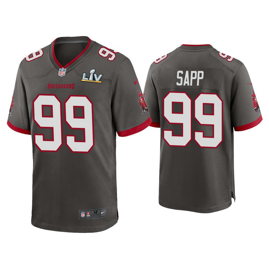2021 Tampa Bay Buccaneers #99 Warren Sapp Pewter Super Bowl LIV Pewter Game Jersey