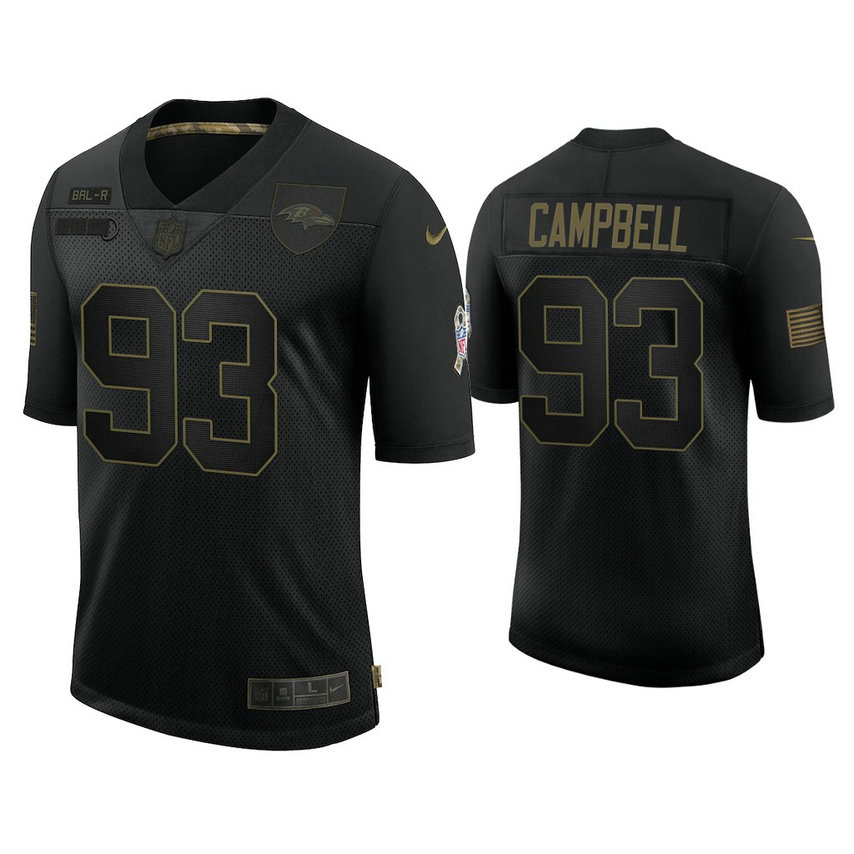 Baltimore Ravens #93 Calais Campbell Black 2020 Salute to Service Limited Jersey Baltimore Ravens #93 Calais Campbell Black 2020 Salute to Service Limited Jersey