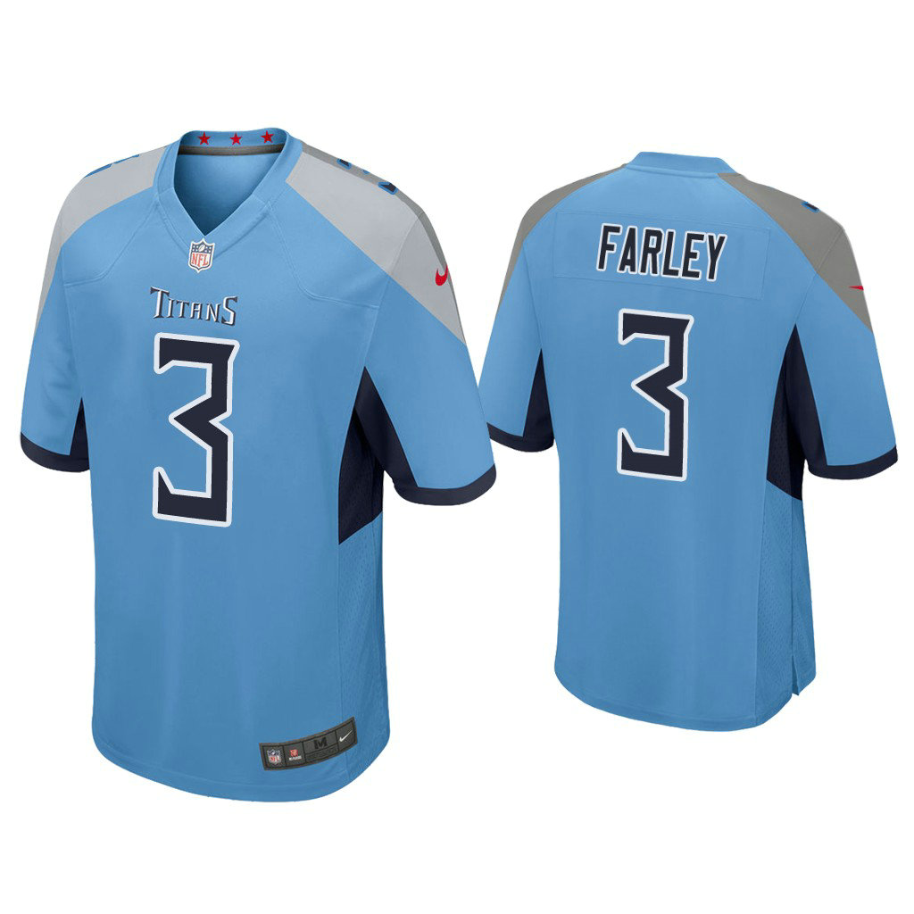 Tennessee Titans #3 Caleb Farley Light Blue 2021 NFL Draft Game Jersey Tennessee Titans #3 Caleb Farley Light Blue 2021 NFL Draft Game Jersey