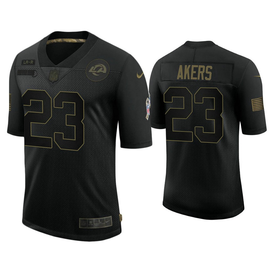Los Angeles Rams #23 Cam Akers Black 2020 Salute to Service Limited Jersey