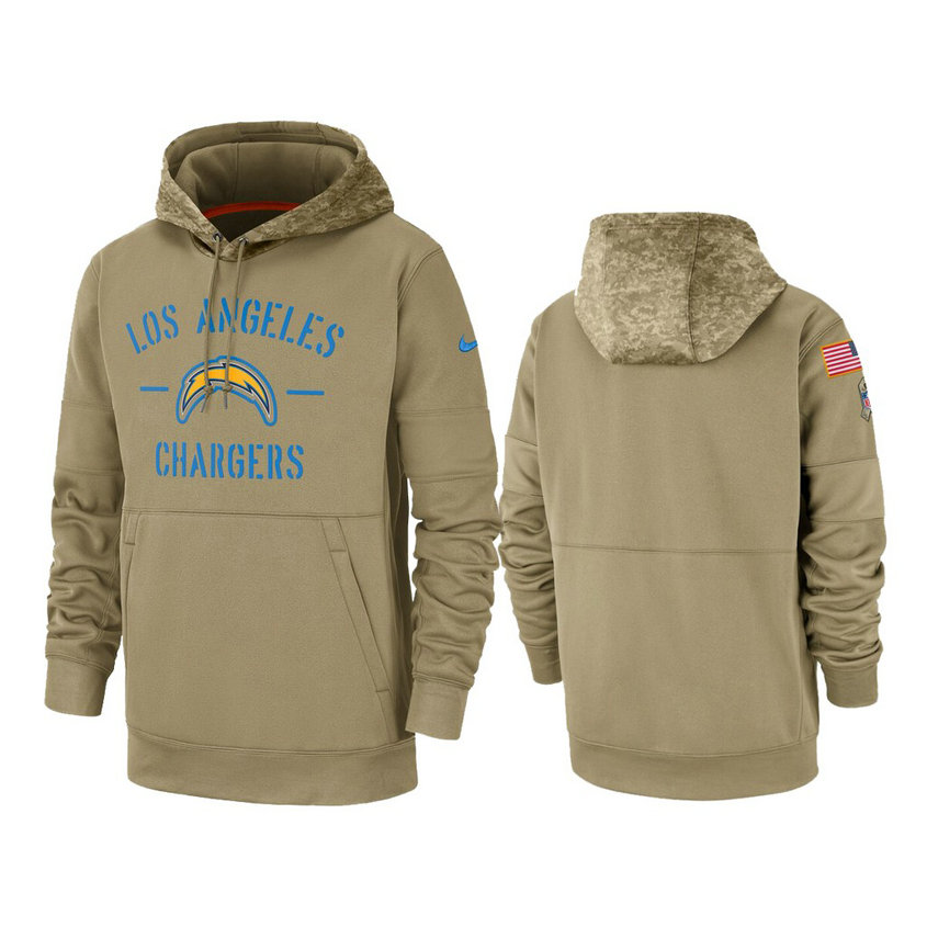 Los Angeles Chargers Tan Sideline Therma 2019 Salute to Service Pullover Hoodie Los Angeles Chargers Tan Sideline Therma 2019 Salute to Service Pullover Hoodie
