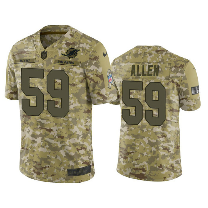 Miami Dolphins Chase Allen #59 Camo Jersey 2018 Salute to Service