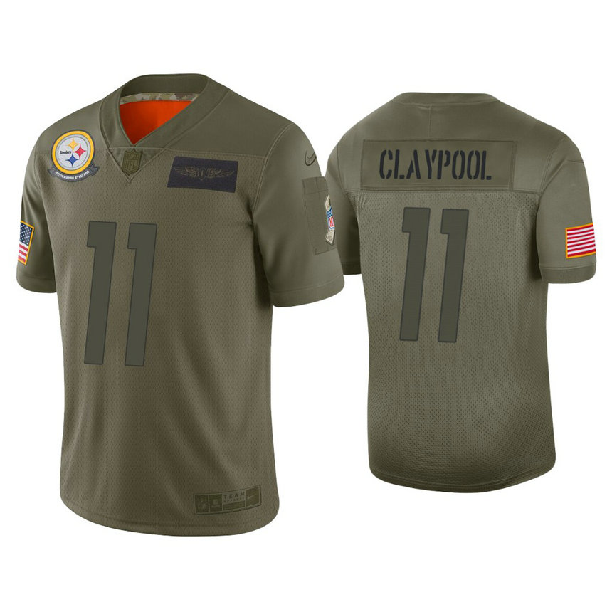 Pittsburgh Steelers #11 Chase Claypool Olive 2019 Salute to Service Limited Jersey
