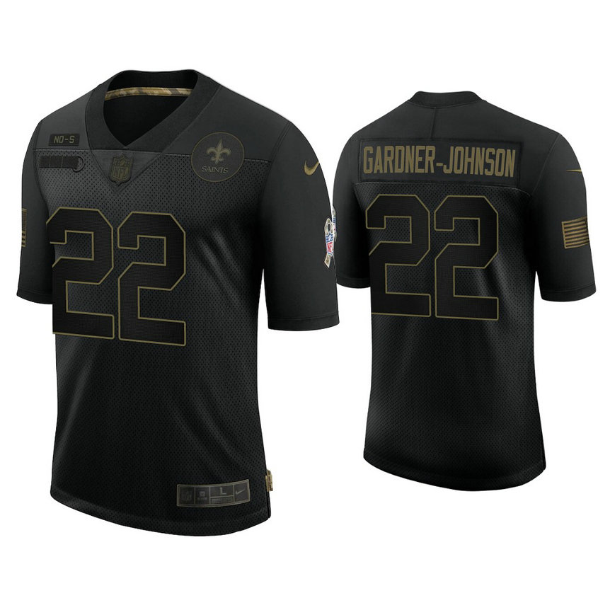 New Orleans Saints #22 Chauncey Gardner-Johnson Black 2020 Salute to Service Limited Jersey