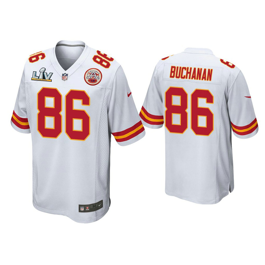 2021 Kansas City Chiefs #86 Buck Buchanan White Super Bowl LIV White Game Jersey