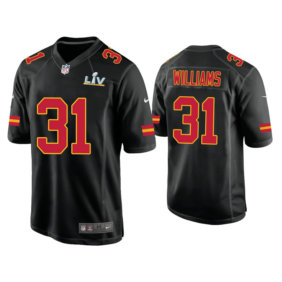 2021 Kansas City Chiefs #31 Darrel Williams Black Super Bowl LIV Black Game Fashion Jersey
