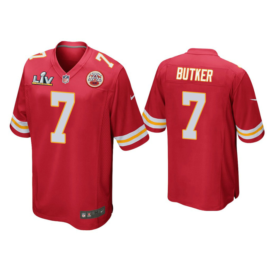 2021 Kansas City Chiefs #7 Harrison Butker Red Super Bowl LIV Red Game Jersey
