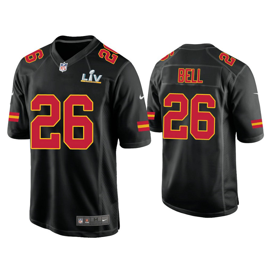 2021 Kansas City Chiefs #26 Le'Veon Bell Black Super Bowl LIV Black Game Fashion Jersey