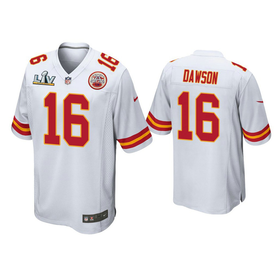 2021 Kansas City Chiefs #16 Len Dawson White Super Bowl LIV White Game Jersey 2021 Kansas City Chiefs #16 Len Dawson White Super Bowl LIV White Game Jersey