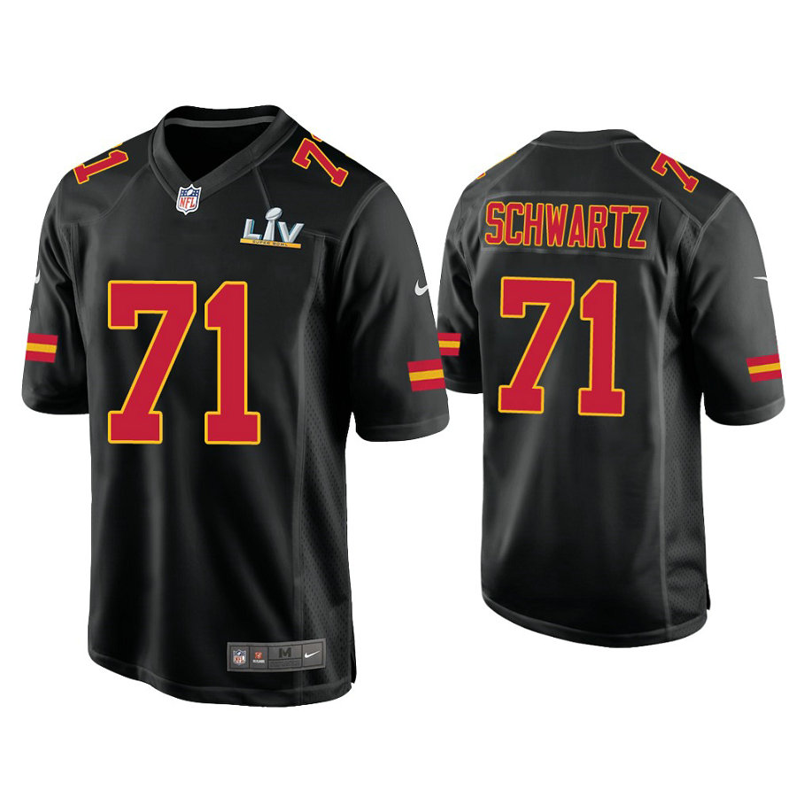 2021 Kansas City Chiefs #71 Mitchell Schwartz Black Super Bowl LIV Black Game Fashion Jersey