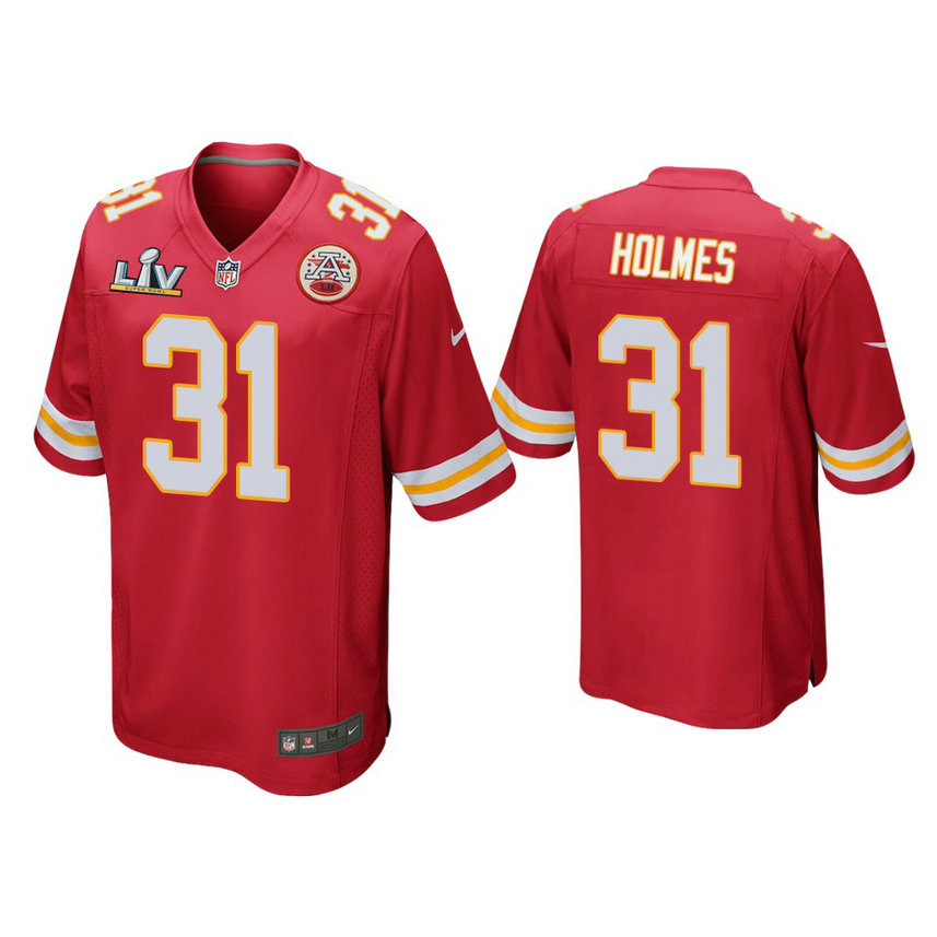 2021 Kansas City Chiefs #31 Priest Holmes Red Super Bowl LIV Red Game Jersey 2021 Kansas City Chiefs #31 Priest Holmes Red Super Bowl LIV Red Game Jersey