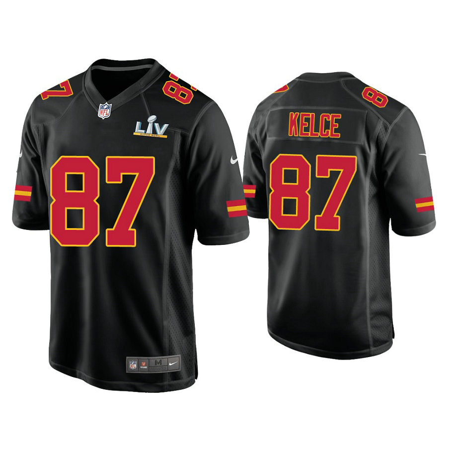 2021 Kansas City Chiefs #87 Travis Kelce Black Super Bowl LIV Black Game Fashion Jersey