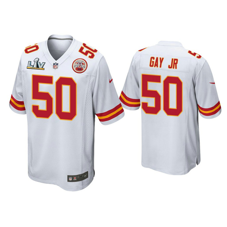 2021 Kansas City Chiefs #50 Willie Gay Jr. White Super Bowl LIV White Game Jersey