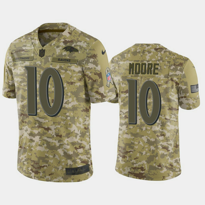 Baltimore Ravens Chris Moore #10 Camo Jersey 2018 Salute to Service Baltimore Ravens Chris Moore #10 Camo Jersey 2018 Salute to Service