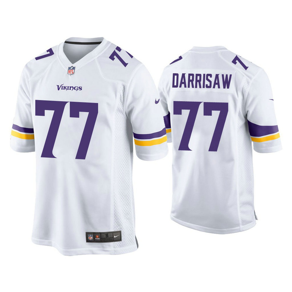 Minnesota Vikings #77 Christian Darrisaw White 2021 NFL Draft Game Jersey