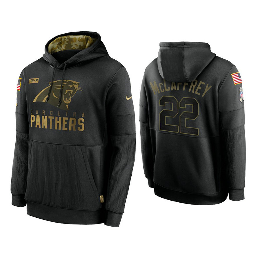 Carolina Panthers #22 Christian McCaffrey Black 2020 Salute to Service Sideline Performance Pullover Hoodie Carolina Panthers #22 Christian McCaffrey Black 2020 Salute to Service Sideline Performance Pullover Hoodie