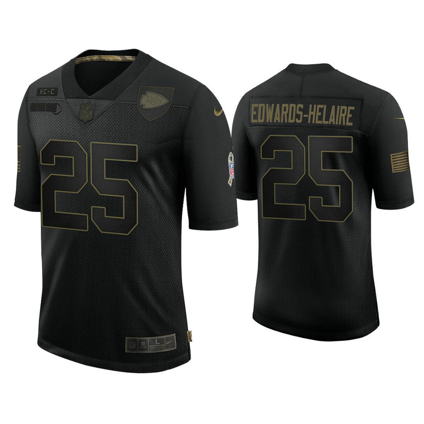 Kansas City Chiefs #25 Clyde Edwards-Helaire Black 2020 Salute to Service Limited Jersey Kansas City Chiefs #25 Clyde Edwards-Helaire Black 2020 Salute to Service Limited Jersey