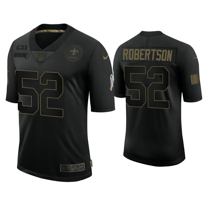 New Orleans Saints #52 Craig Robertson Black 2020 Salute to Service Limited Jersey