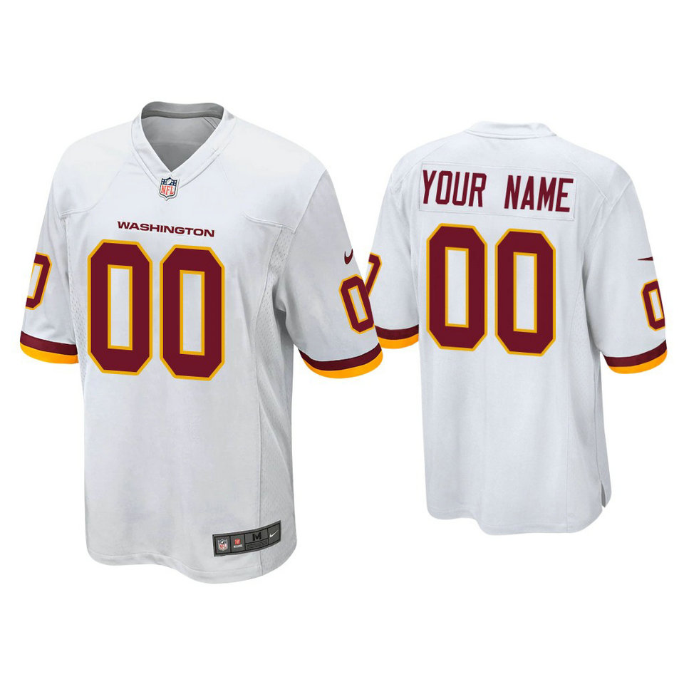 Washington Football Team #00 Custom White Game Jersey