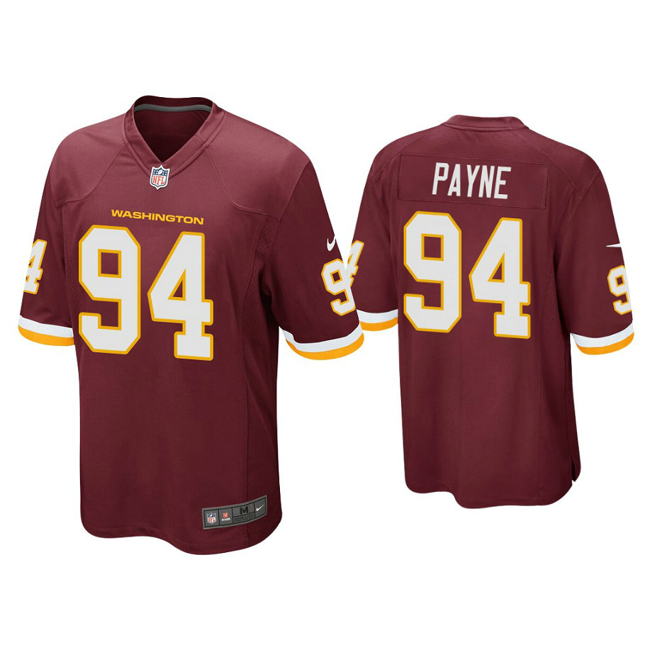 Washington Football Team #94 Da'ron Payne Burgundy Game Jersey