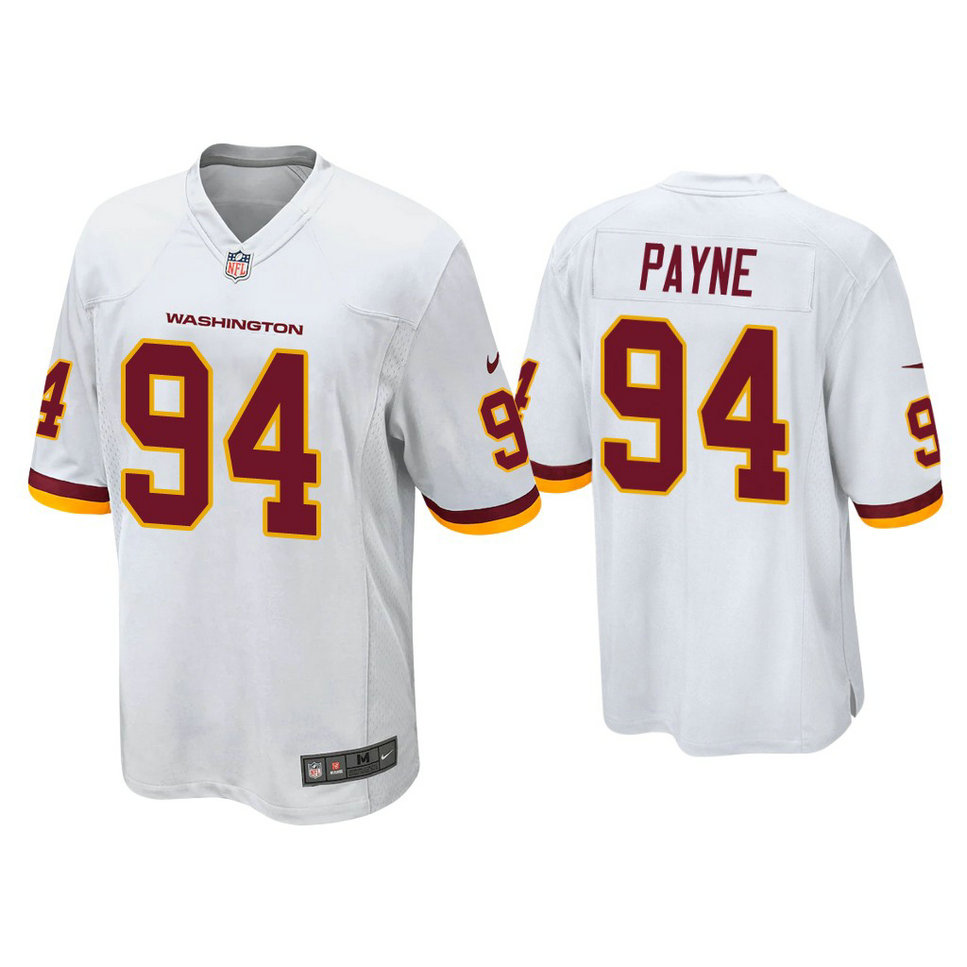 Washington Football Team #94 Da'ron Payne White Game Jersey Washington Football Team #94 Da'ron Payne White Game Jersey