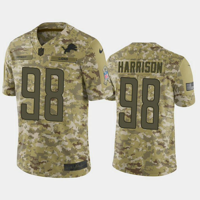 Detroit Lions Damon Harrison #98 Camo Jersey 2018 Salute to Service