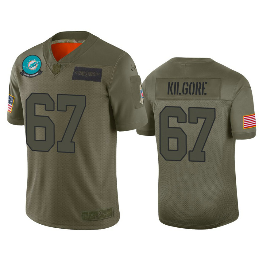 Miami Dolphins #67 Daniel Kilgore Camo 2019 Salute to Service Limited Jersey