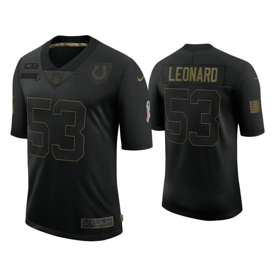 Indianapolis Colts #53 Darius Leonard Black 2020 Salute to Service Limited Jersey