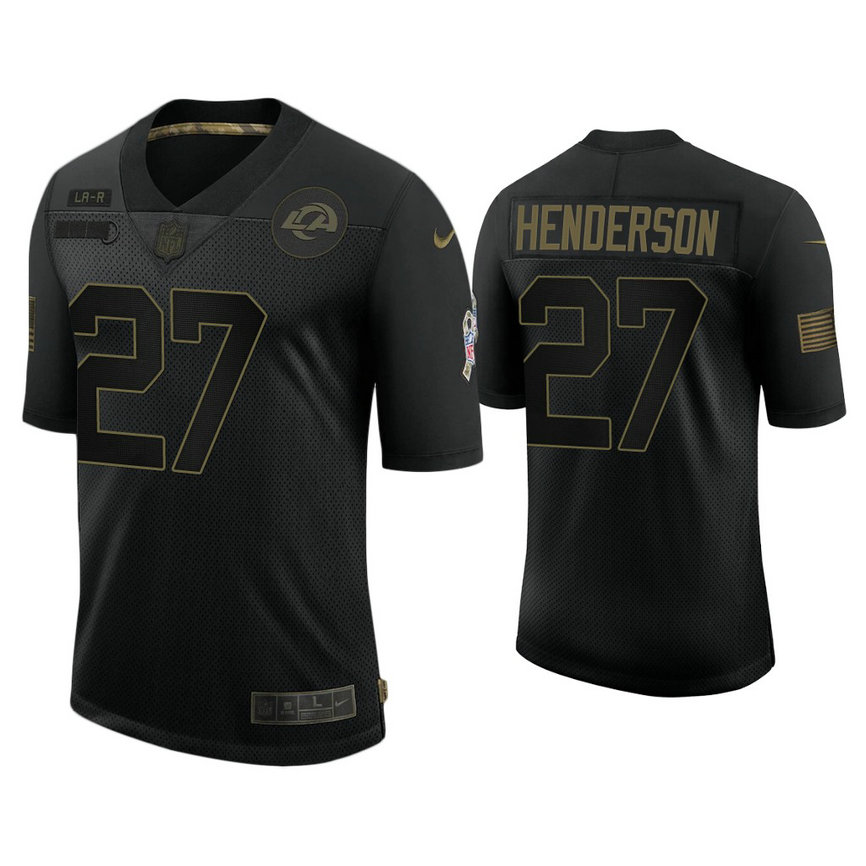 Los Angeles Rams #27 Darrell Henderson Black 2020 Salute to Service Limited Jersey