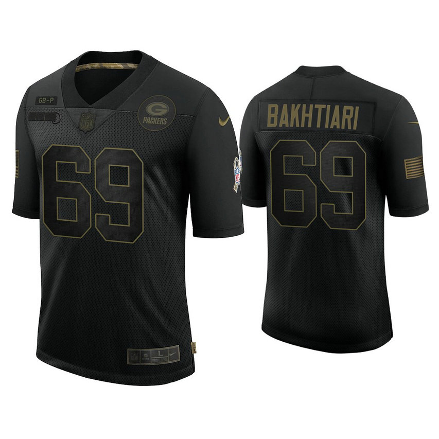 Green Bay Packers #69 David Bakhtiari Black 2020 Salute to Service Limited Jersey Green Bay Packers #69 David Bakhtiari Black 2020 Salute to Service Limited Jersey