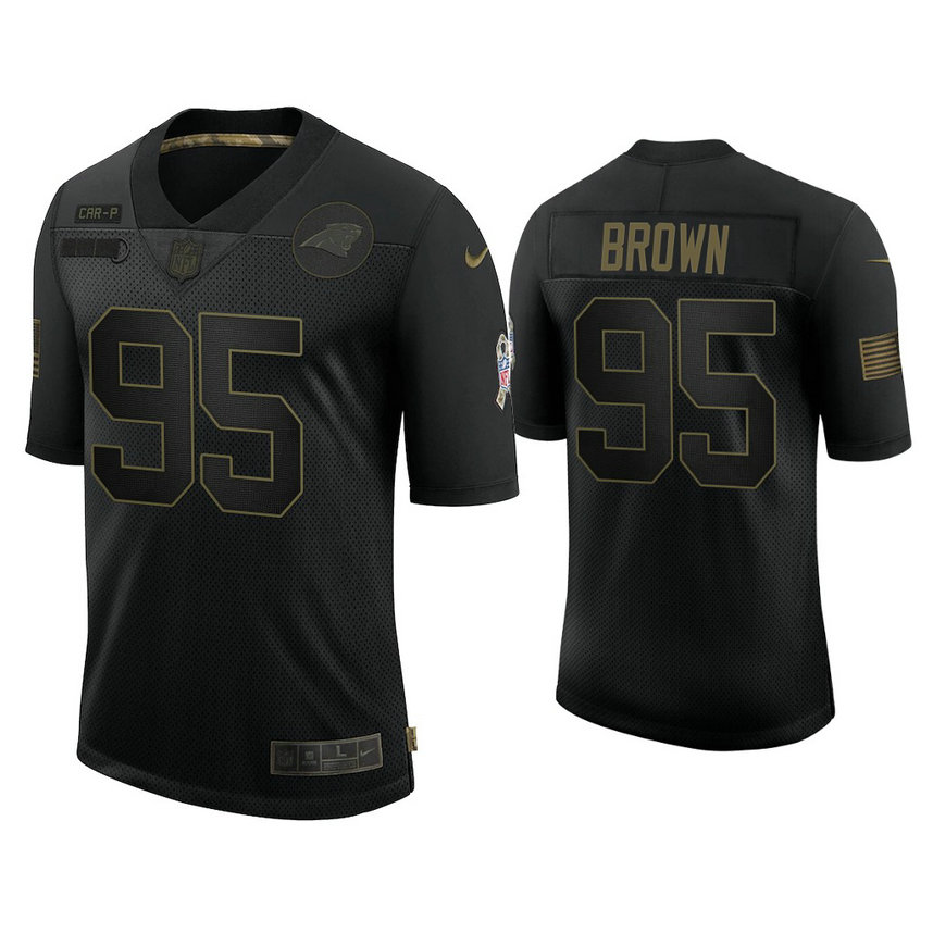 Carolina Panthers #95 Derrick Brown Black 2020 Salute to Service Limited Jersey