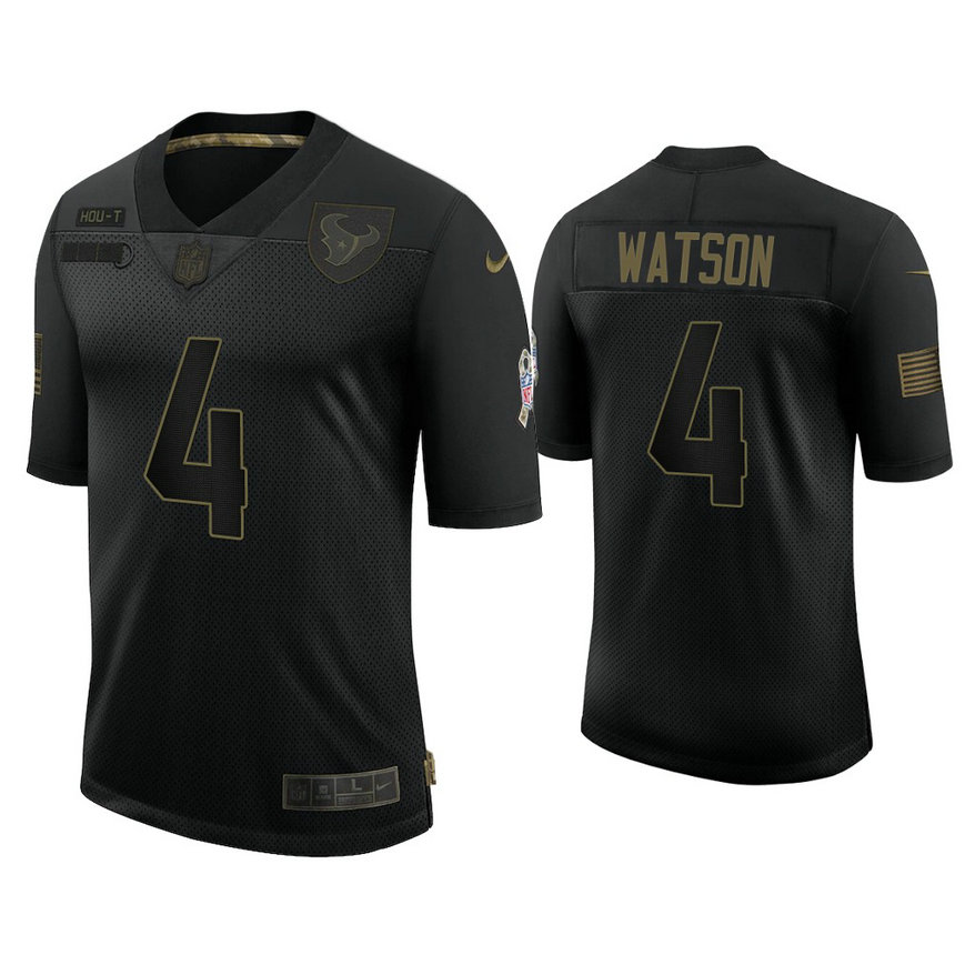 Houston Texans #4 Deshaun Watson Black 2020 Salute to Service Limited Jersey