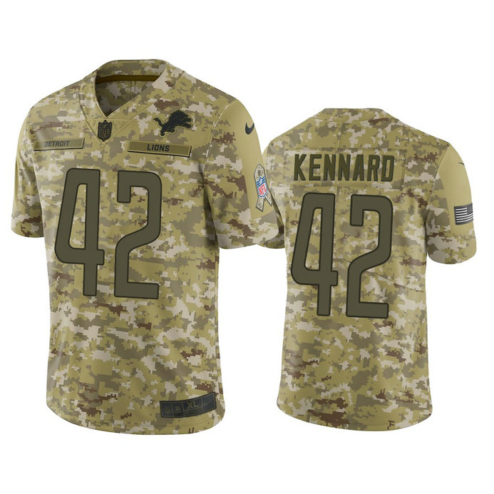Detroit Lions Devon Kennard #42 Camo Jersey 2018 Salute to Service