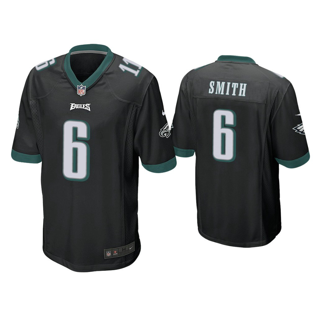 Philadelphia Eagles #6 DeVonta Smith Black 2021 NFL Draft Game Jersey