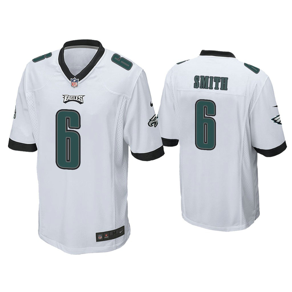 Philadelphia Eagles #6 DeVonta Smith White 2021 NFL Draft Game Jersey