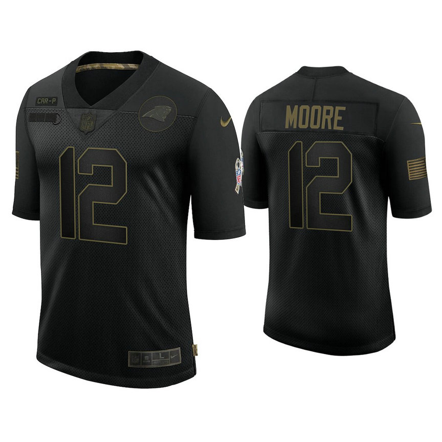 Carolina Panthers #12 DJ Moore Black 2020 Salute to Service Limited Jersey