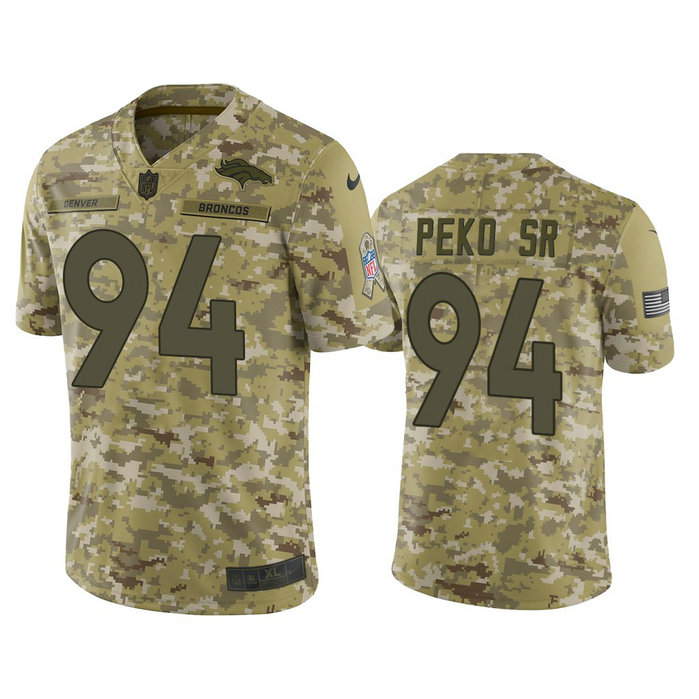 Denver Broncos Domata Peko Sr #94 Camo Jersey 2018 Salute to Service Denver Broncos Domata Peko Sr #94 Camo Jersey 2018 Salute to Service