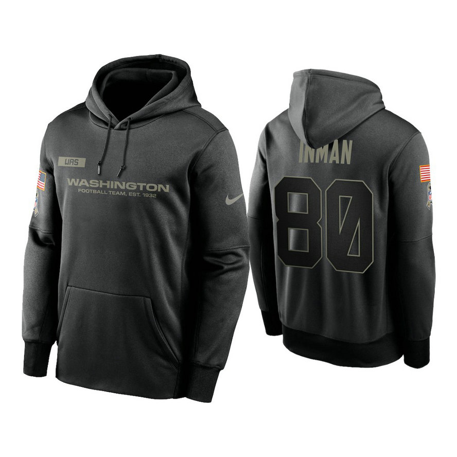 Washington Football Team #80 Dontrelle Inman Black 2020 Salute to Service Sideline Performance Pullover Hoodie Washington Football Team #80 Dontrelle Inman Black 2020 Salute to Service Sideline Performance Pullover Hoodie