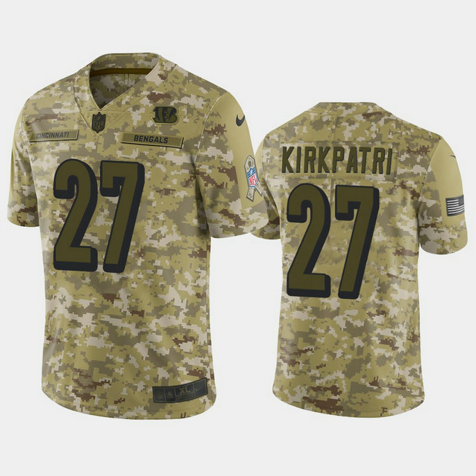 Cincinnati Bengals Dre Kirkpatrick #27 2018 Salute to Service Limited Camo Jersey With Super Bowl LVI Patch