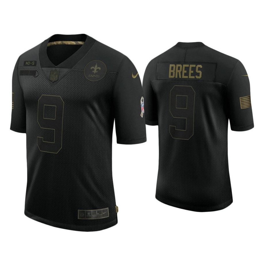 New Orleans Saints #9 Drew Brees Black 2020 Salute to Service Limited Jersey New Orleans Saints #9 Drew Brees Black 2020 Salute to Service Limited Jersey