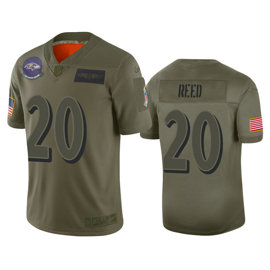 Baltimore Ravens #20 Ed Reed Camo 2019 Salute to Service Limited Jersey Baltimore Ravens #20 Ed Reed Camo 2019 Salute to Service Limited Jersey