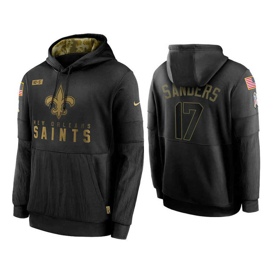 New Orleans Saints #17 Emmanuel Sanders Black 2020 Salute to Service Sideline Performance Pullover Hoodie New Orleans Saints #17 Emmanuel Sanders Black 2020 Salute to Service Sideline Performance Pullover Hoodie
