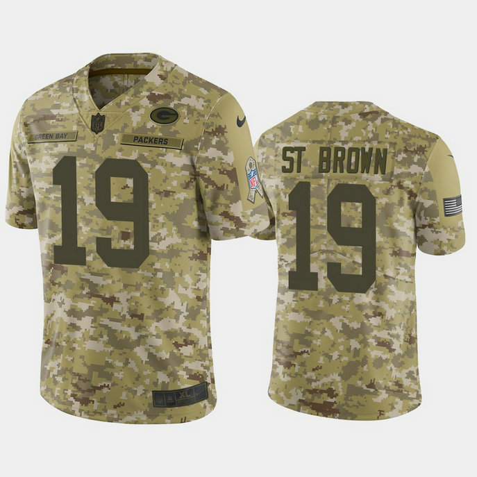 Green Bay Packers Equanimeous St. Brown #19 Camo Jersey 2018 Salute to Service Green Bay Packers Equanimeous St. Brown #19 Camo Jersey 2018 Salute to Service