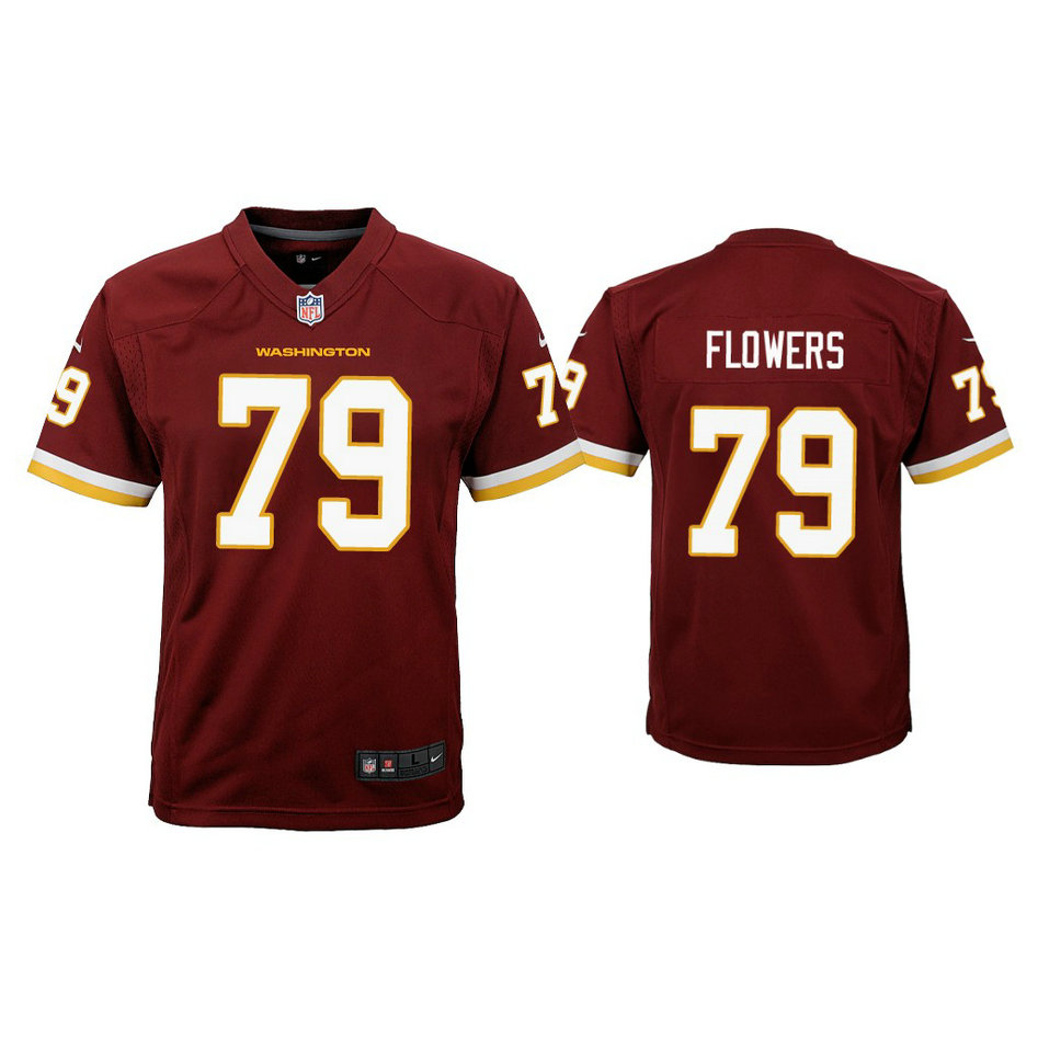 Youth Washington Football Team #79 Ereck Flowers Burgundy Game Jersey