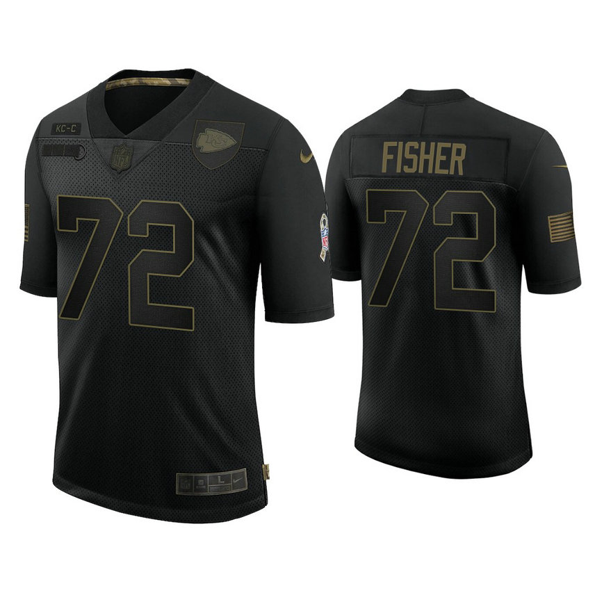 Kansas City Chiefs #72 Eric Fisher Black 2020 Salute to Service Limited Jersey