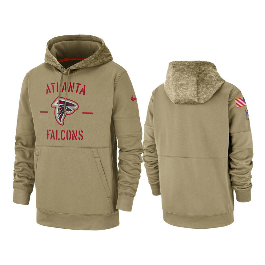 Atlanta Falcons Tan Sideline Therma 2019 Salute to Service Pullover Hoodie Atlanta Falcons Tan Sideline Therma 2019 Salute to Service Pullover Hoodie