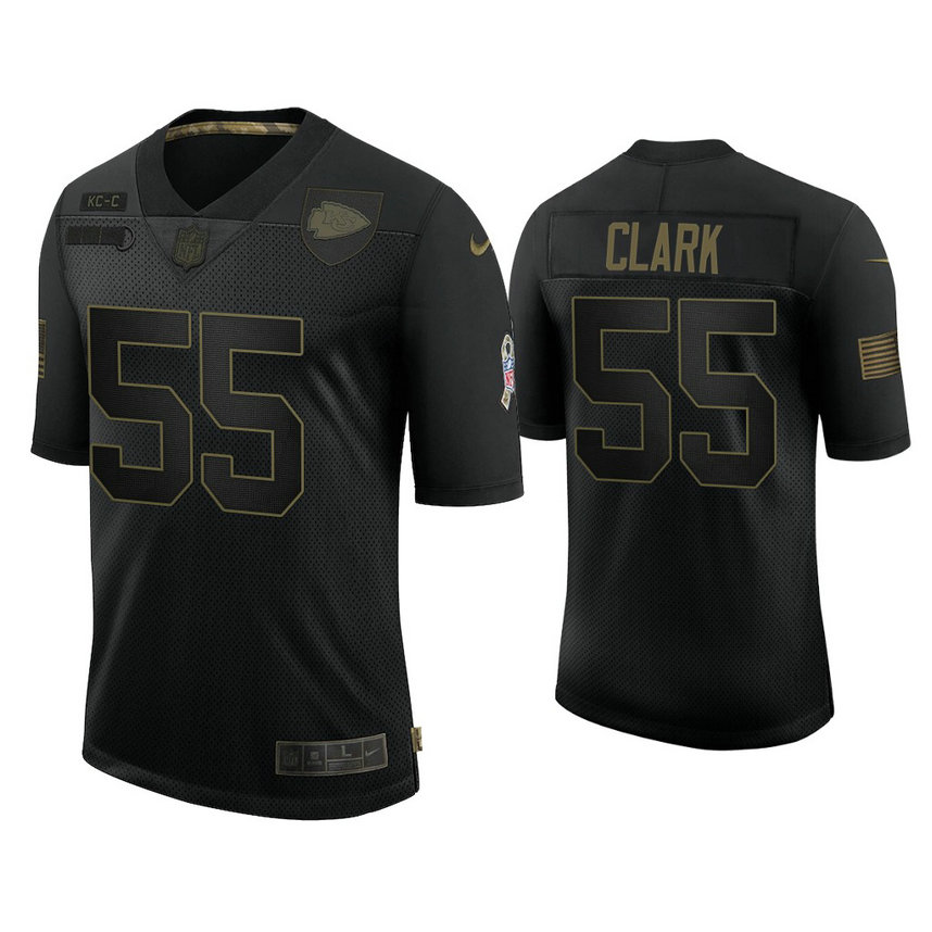 Kansas City Chiefs #55 Frank Clark Black 2020 Salute to Service Limited Jersey