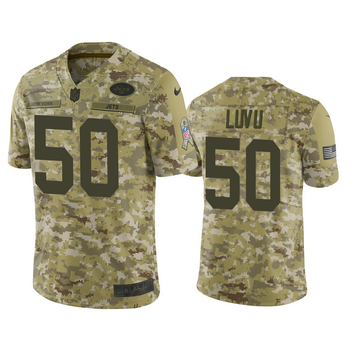 New York Jets Frankie Luvu #50 Camo Jersey 2018 Salute to Service New York Jets Frankie Luvu #50 Camo Jersey 2018 Salute to Service